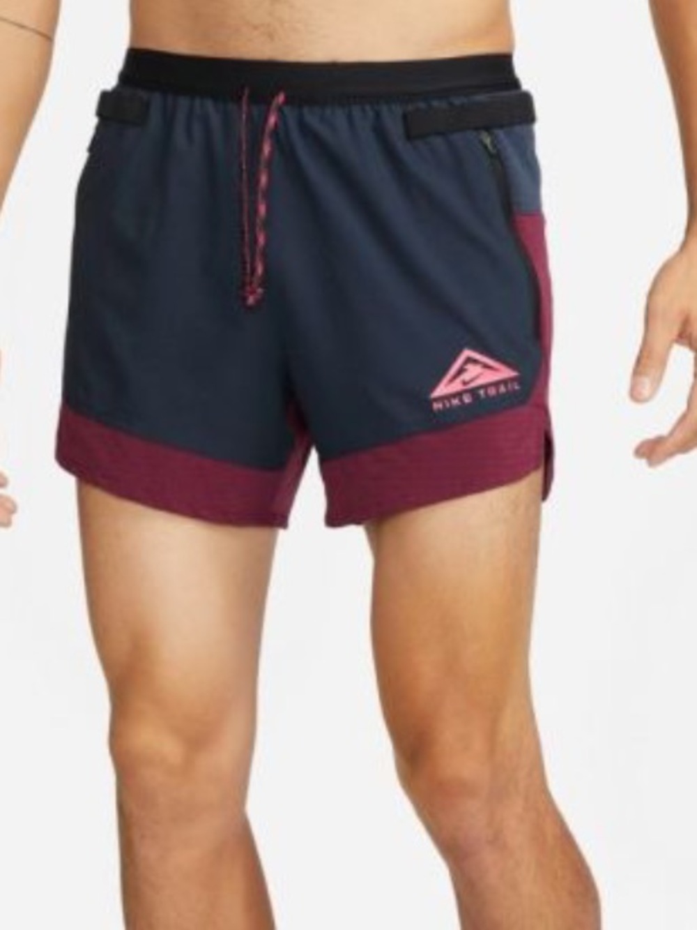 Nike Trail Flex Stride Running Shorts Navy Burgundy Outdoor Gorpcore Mens Small